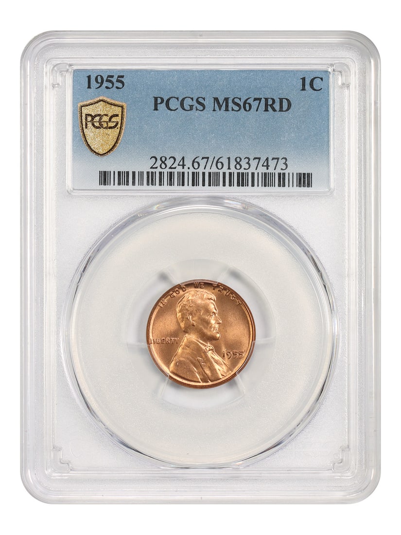 1955 PCGS MS67RD Lincoln Wheat Reverse Cent (1 of 4)