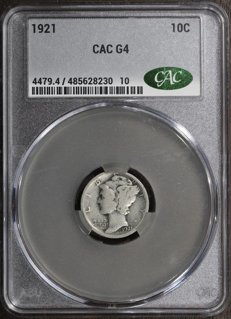 1921 Mercury Dime CAC G4 Key Date Silver (1 of 2)