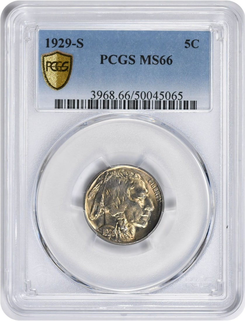 PCGS MS66 1929-S Buffalo 5C Nickel: PCGS MS66 1929-S Buffalo 5C Nickel This is a 1929-S Buffalo Nickel graded MS66 by PCGS. The coin is uncirculated and features the classic Buffalo design. It is composed of nickel and was minted in the
