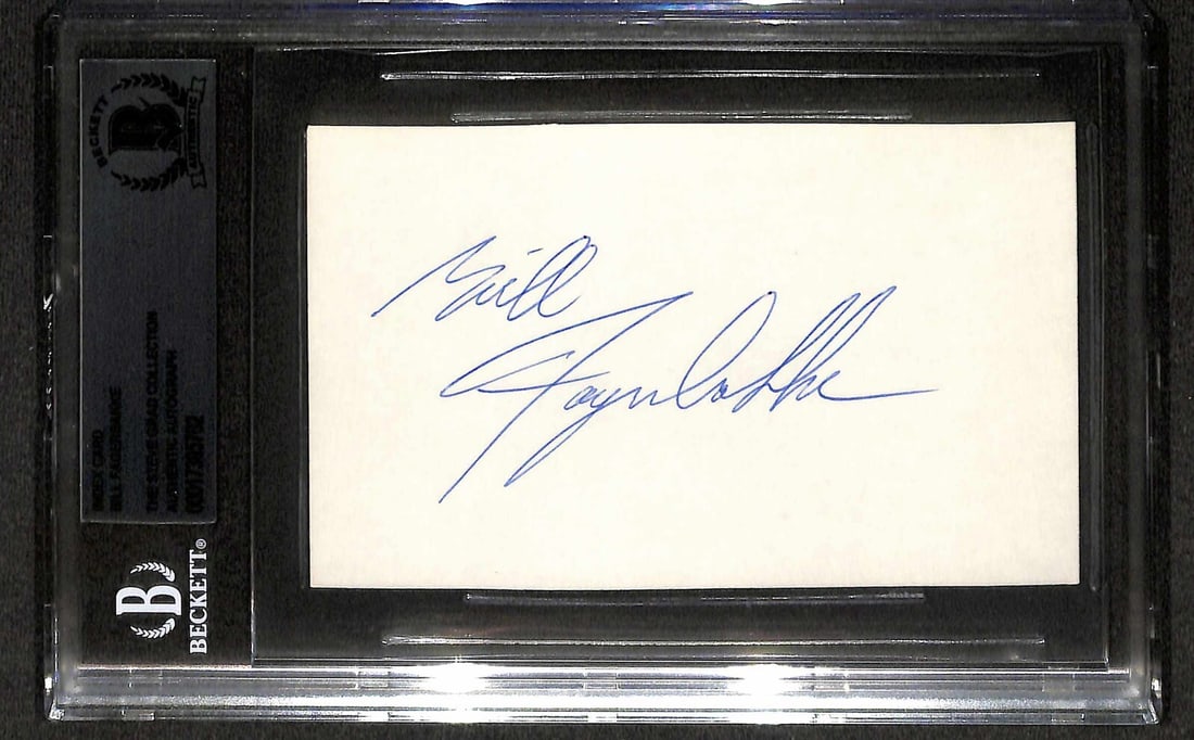 Bill Fagerbakke Signed 3x5 Index Card Beckett Authenticated: Bill Fagerbakke Signed 3x5 Index Card Beckett Authenticated This is an autographed 3x5 index card signed by actor Bill Fagerbakke in blue ballpoint pen. The signature has been authenticated by Beckett
