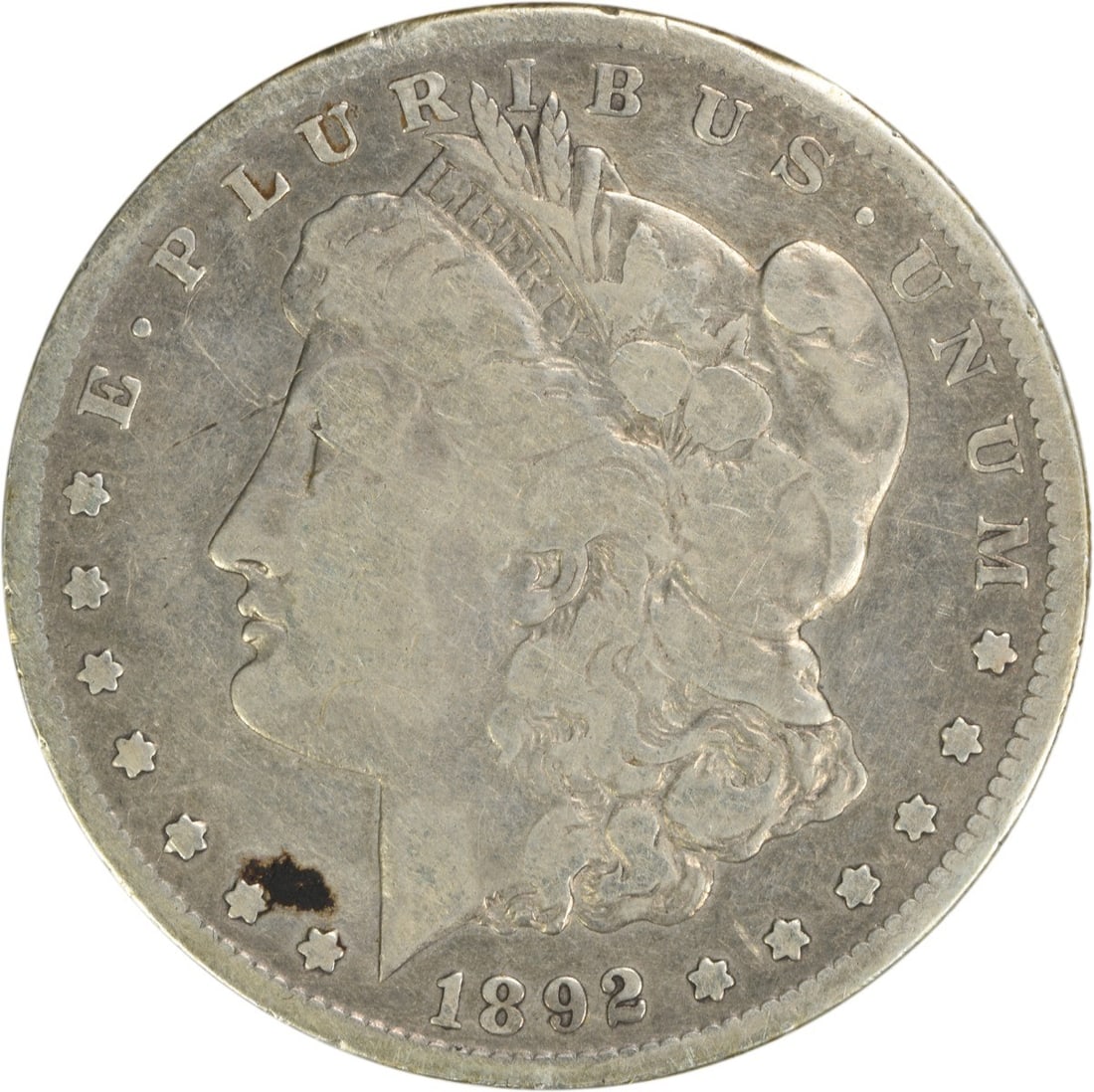 1892-S Morgan Silver Dollar VG Uncertified 90% Silver Coin: 1892-S Morgan Silver Dollar VG Uncertified 90% Silver Coin This 1892-S Morgan Silver Dollar is a beautifully circulated coin featuring the iconic design by George T. Morgan. Minted in San Francisco, t