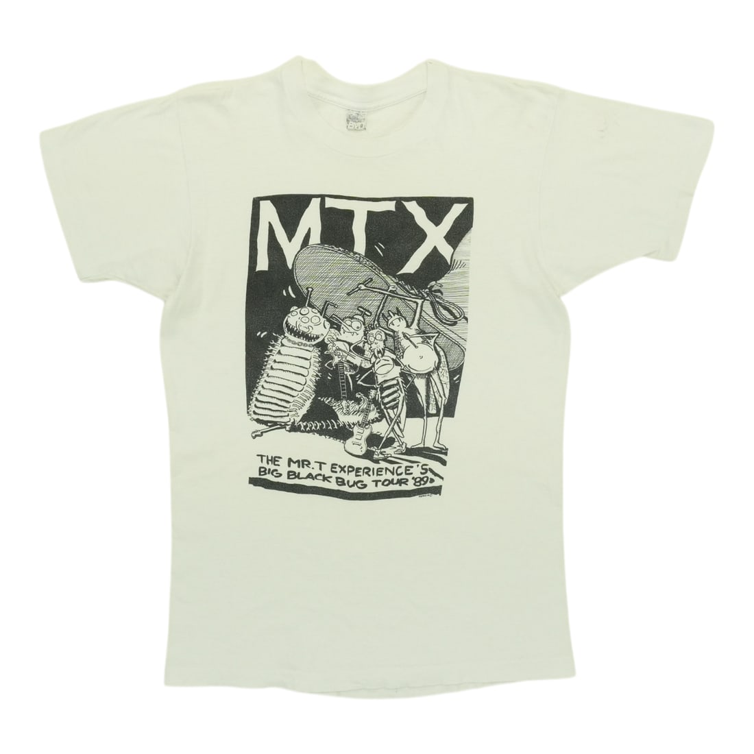 Vintage 1989 Tour Shirt Mr T Experience Big Black Bug White Cotton Large (1 of 5)