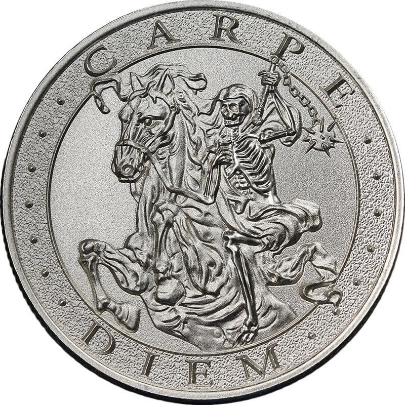 Intaglio Mint Carpe Diem 1 oz .999 Silver Round Uncertified: Intaglio Mint Carpe Diem 1 oz .999 Silver Round Uncertified Original Intaglio Mint Carpe Diem silver round with .999 fine silver content and Brilliant Uncirculated condition. This stock listing offers