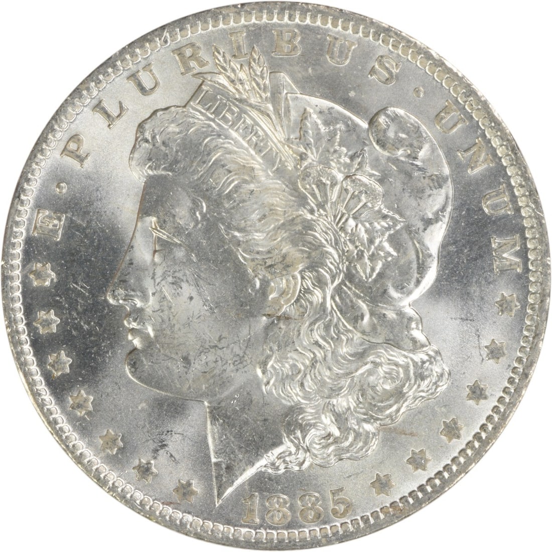 Uncirculated 1885 O Silver Dollar Morgan BU New Orleans Mint: Uncirculated 1885 O Silver Dollar Morgan BU New Orleans Mint This 1885-O Morgan Silver Dollar is an uncirculated coin with a Brilliant Uncirculated (BU) grade. Struck at the New Orleans Mint, it is co