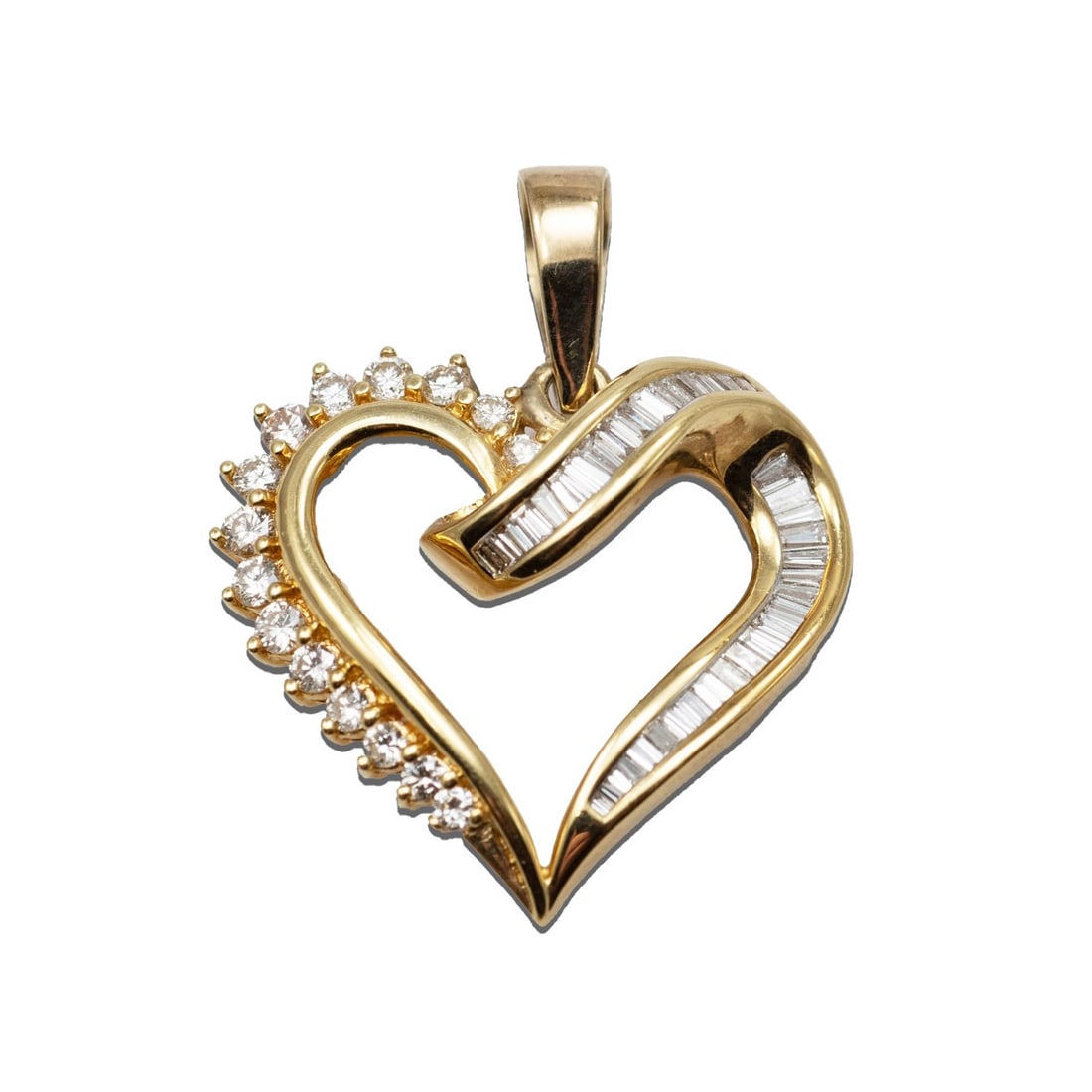 Unbranded 14k Yellow Gold Heart Pendant with 1.00 ctw Diamonds (1 of 5)
