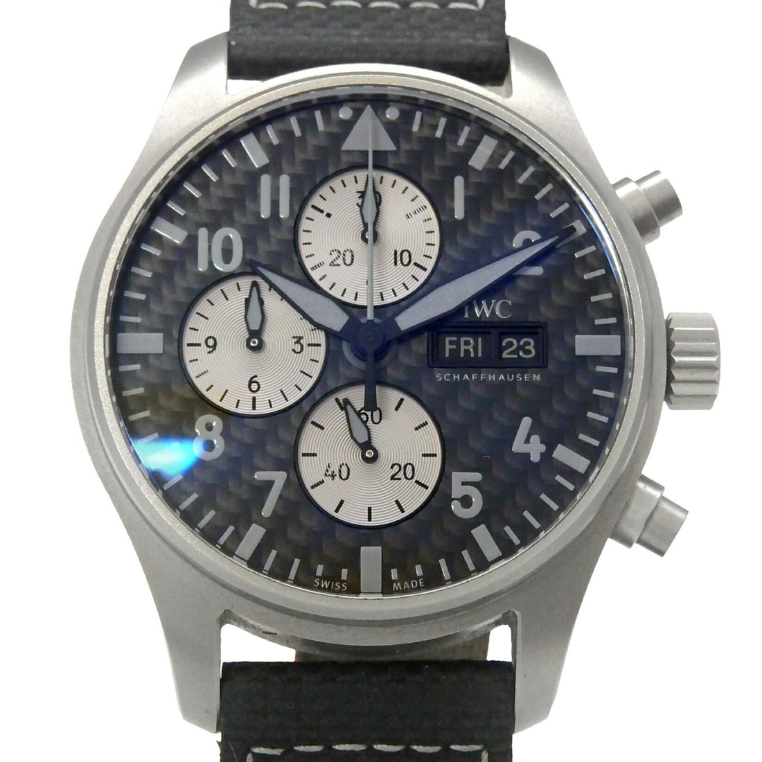 IWC IW377903 Pilot Chronograph AMG Titanium Mens Wristwatch: IWC IW377903 Pilot Chronograph AMG Titanium Mens Wristwatch Pre-owned IWC Pilot's Watch Chronograph AMG men's wristwatch, model IW377903, made in Switzerland. It features an automatic movement, titani
