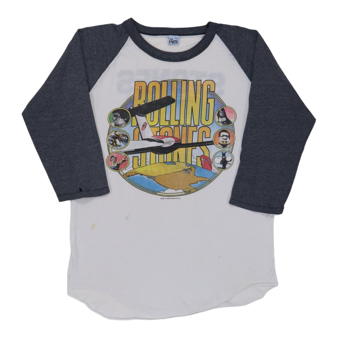 Vintage 1981 Rolling Stones Poly Cotton Jersey Extra Large White Shirt: Vintage 1981 Rolling Stones Poly Cotton Jersey Extra Large White Shirt This is an original vintage 1981 Rolling Stones jersey shirt, featuring front and back graphics. The shirt is made from a 50/50 p