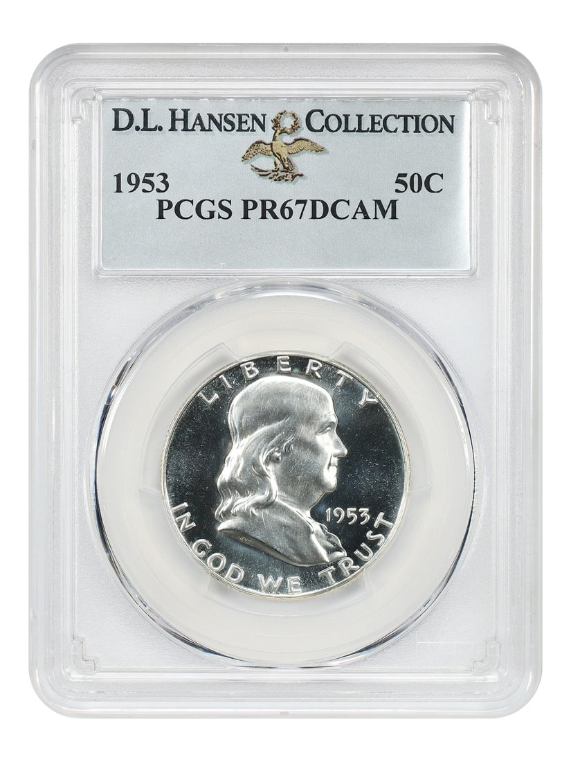Franklin Half Dollar 1953 50C PCGS PR67DCAM ex D.L. Hansen (1 of 6)