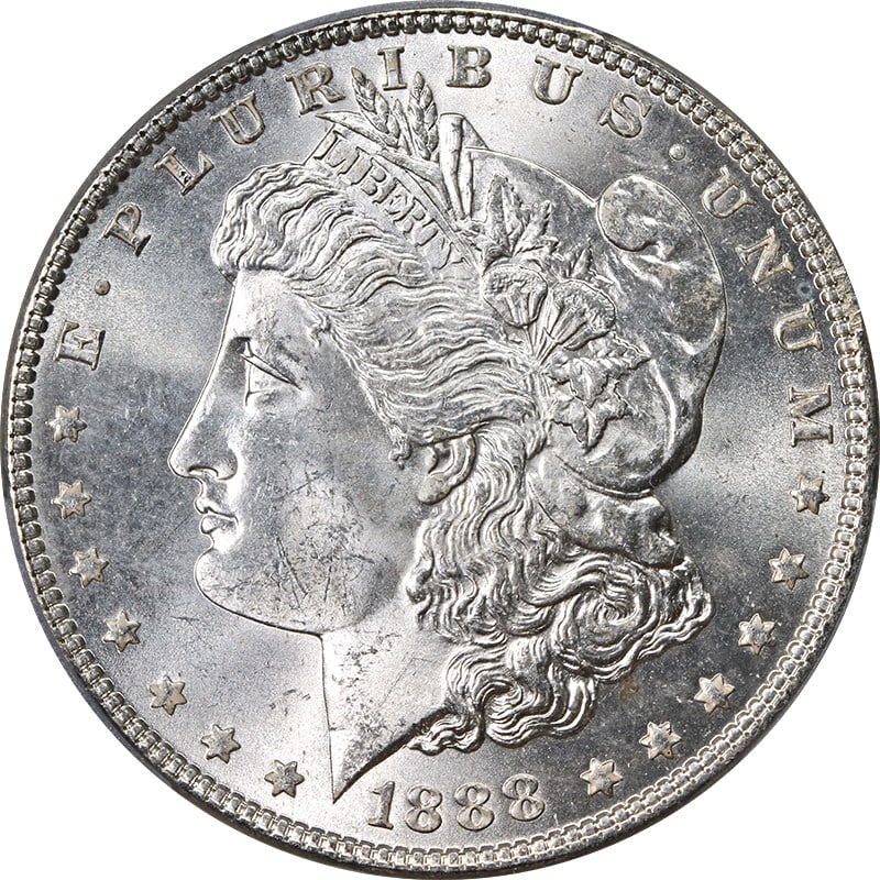 MS65 1888 Philadelphia Morgan Dollar VAM 16 Doubled Reverse PCGS Certified: MS65 1888 Philadelphia Morgan Dollar VAM 16 Doubled Reverse PCGS Certified This 1888-P Morgan Silver Dollar features the VAM 16 Die Gouge and Doubled Reverse variety. Certified by PCGS and graded MS65