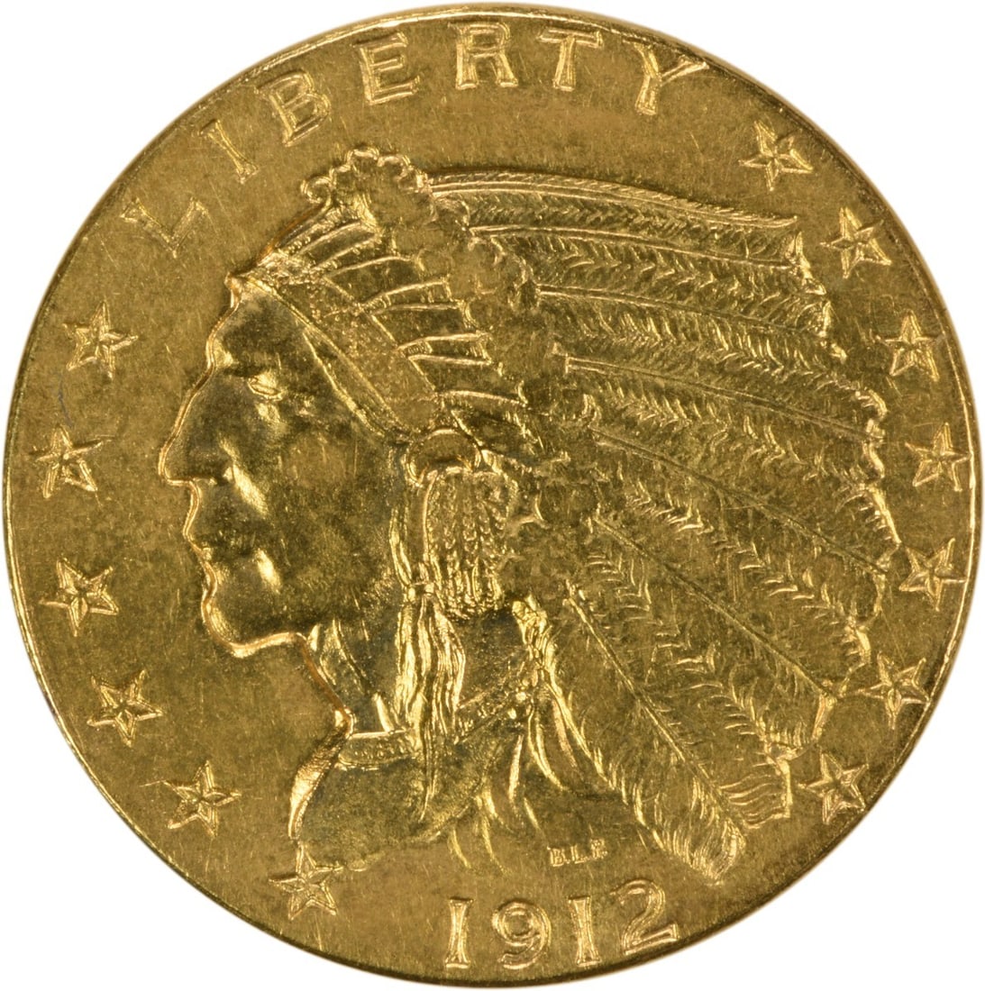 1912 $2.50 Gold Indian Coin by Bela Lyon Pratt AU Uncertified (1 of 2)