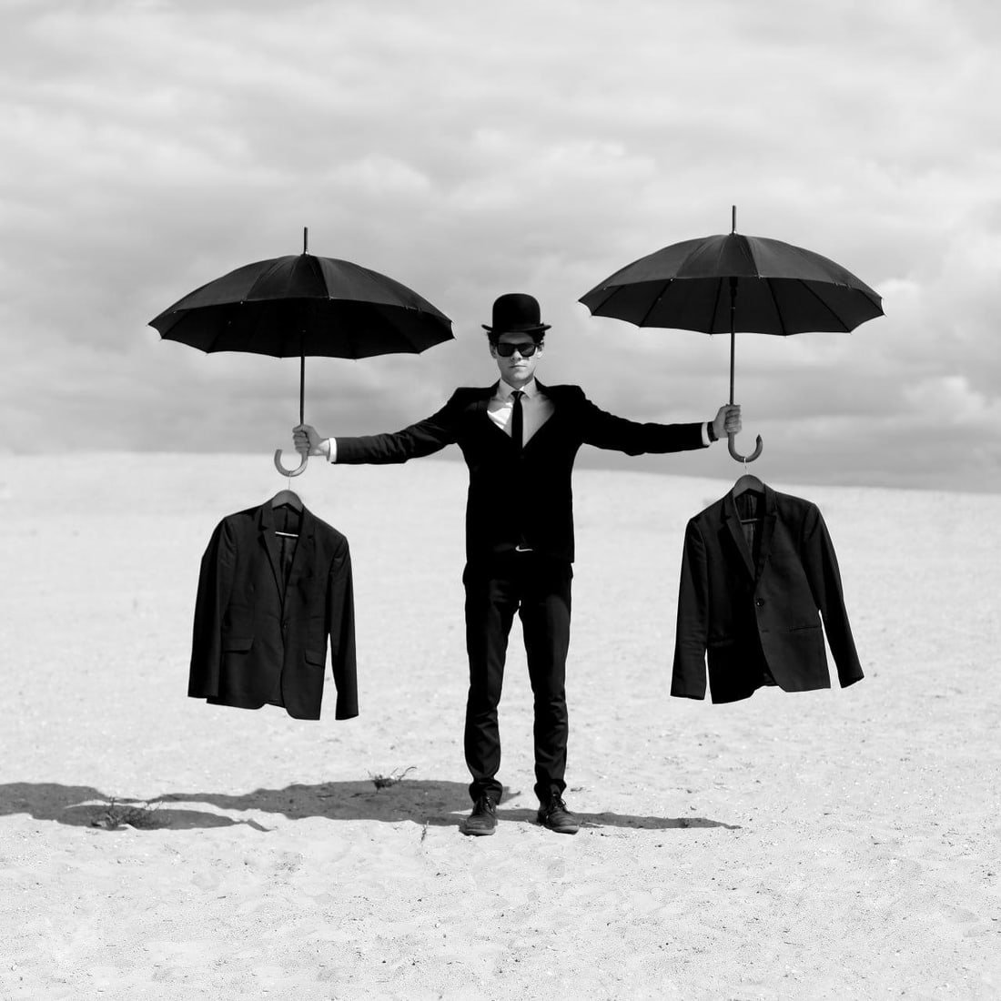 Olha Stepanian Men 3 Contemporary Black and White Photo 24 x 24 in Edition 1 of 15: Olha Stepanian Men 3 Contemporary Black and White Photo 24 x 24 in Edition 1 of 15 "Men 3" is a black and white photographic print by Olha Stepanian, created in 2017. This contemporary piece is printe