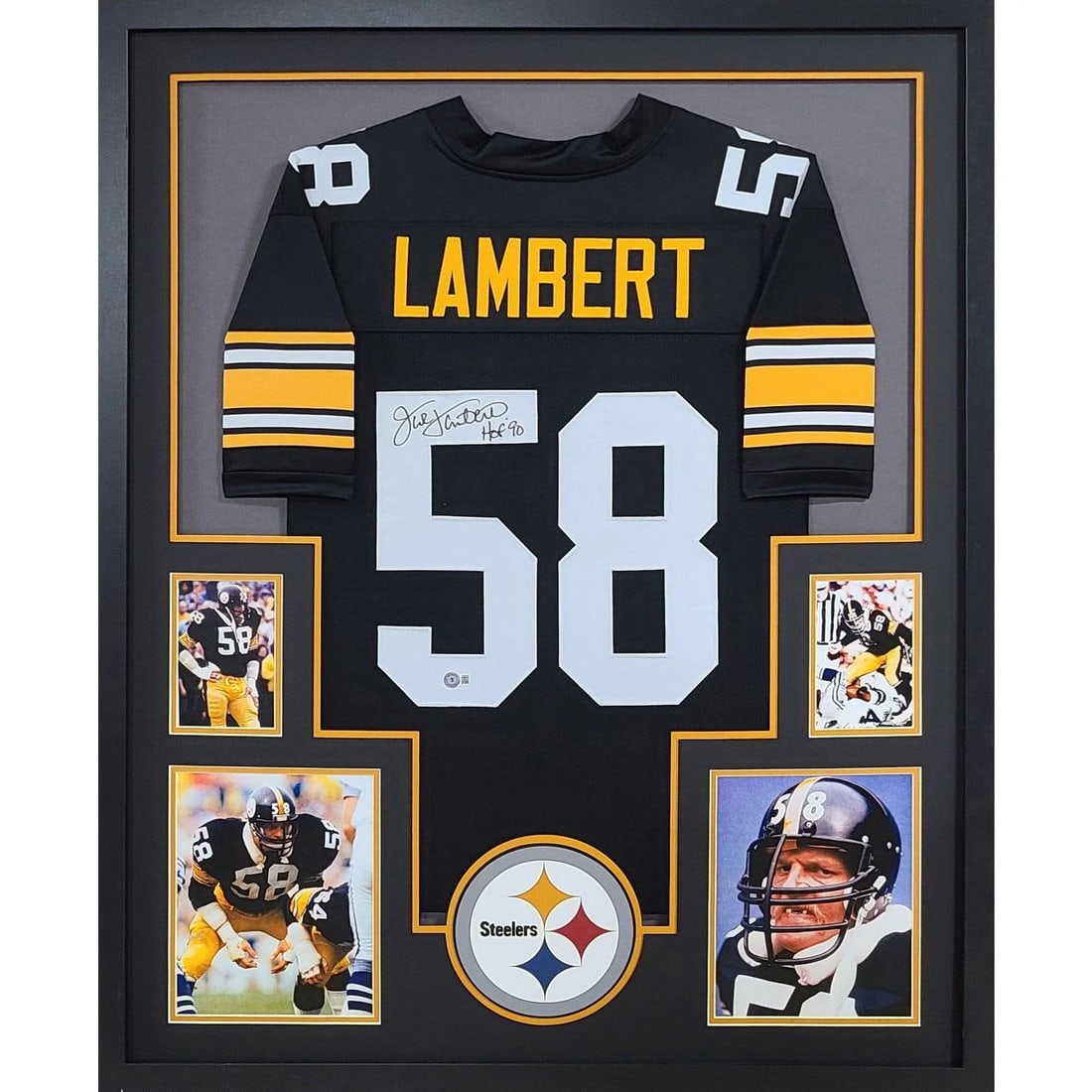Framed Pittsburgh Steelers Jersey Signed by Jack Lambert Beckett Authenticated (1 of 1)