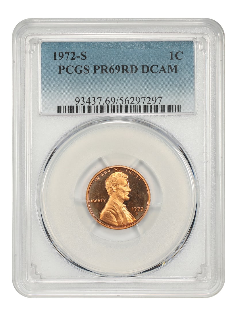 PCGS PR69RD DCAM 1972-S Lincoln Cent 1C Finest Known Tie: PCGS PR69RD DCAM 1972-S Lincoln Cent 1C Finest Known Tie 1972 Lincoln Cent (Modern) certified by PCGS in PR69RD DCAM condition. This uncirculated pre-owned coin is noted in the title as tied for fines