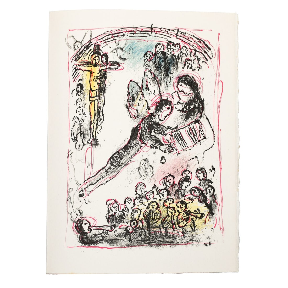 Marc Chagall color lithograph La feerie et le royaume 7th of 10: Marc Chagall color lithograph La feerie et le royaume 7th of 10 This is an original color lithograph titled "La feerie et le royaume (The Fairy and the Kingdom)" by Marc Chagall, created in 1972. It i