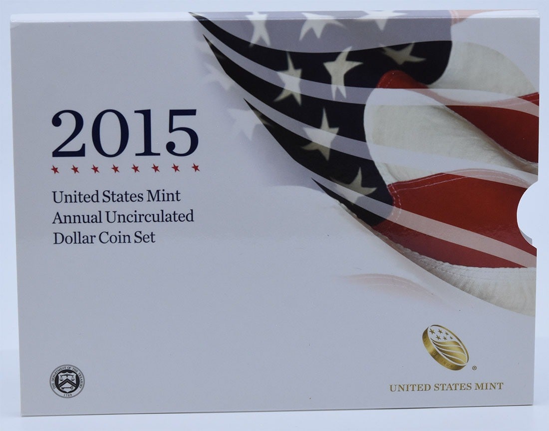 OGP 2015 US Mint Uncirculated Annual Dollar Coin Set: OGP 2015 US Mint Uncirculated Annual Dollar Coin Set 2015 US Mint Annual Uncirculated Dollar Coin Set in original government packaging. This pre-owned set includes uncirculated 2015 United States coin