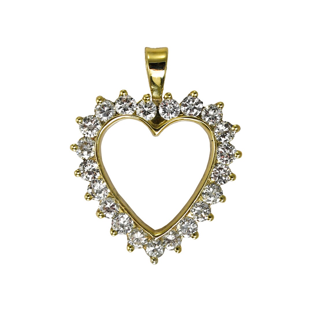 14k Yellow Gold Heart Diamond Pendant 1.00 ctw (1 of 4)