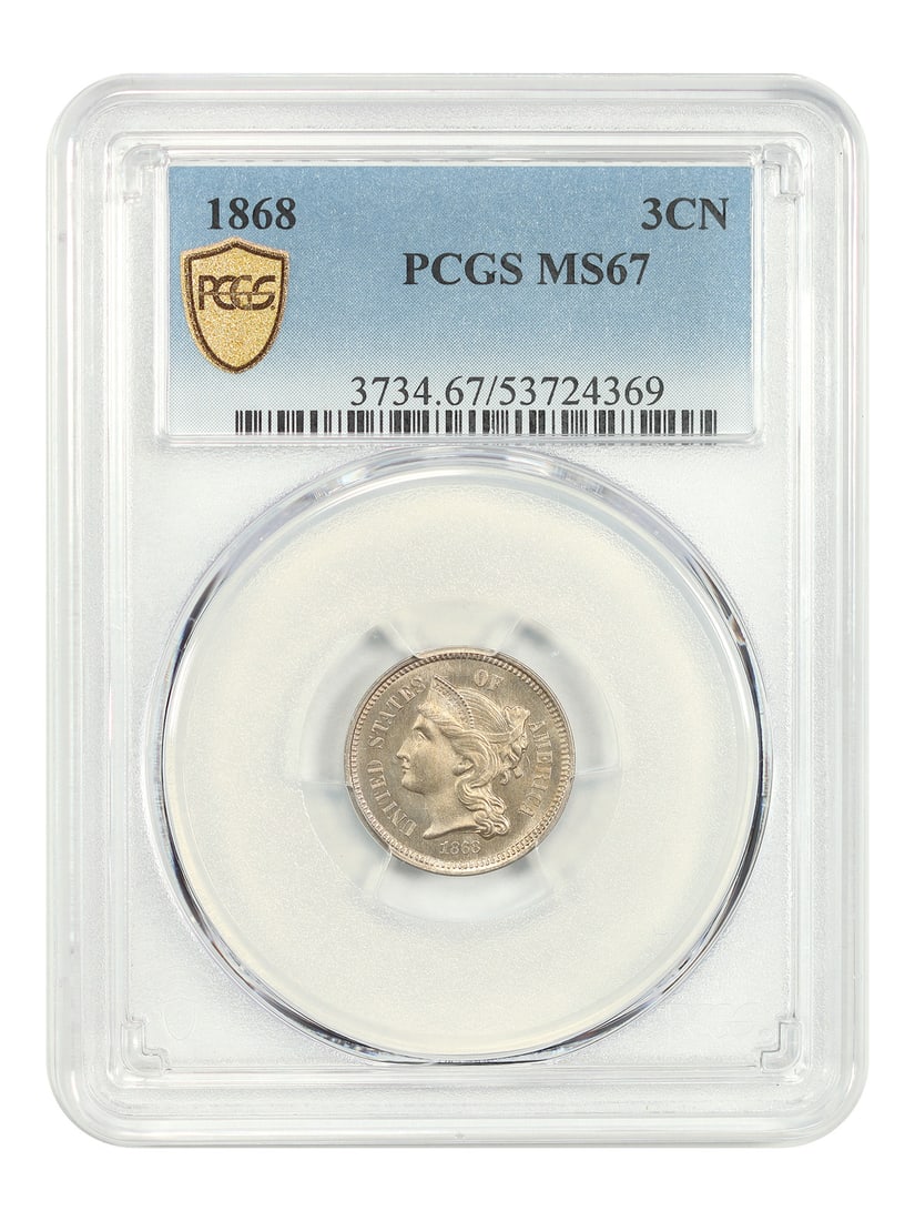 PCGS MS67 1868 3CN Three Cent Nickel (1 of 4)