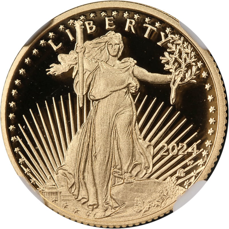 2024-W Gold American Eagle $10 NGC PF70 Ultra Cameo Edmund Moy Signature: 2024-W Gold American Eagle $10 NGC PF70 Ultra Cameo Edmund Moy Signature Introducing the 2024-W Gold American Eagle $10 coin, a stunning piece of numismatic art. This uncirculated coin features a rema
