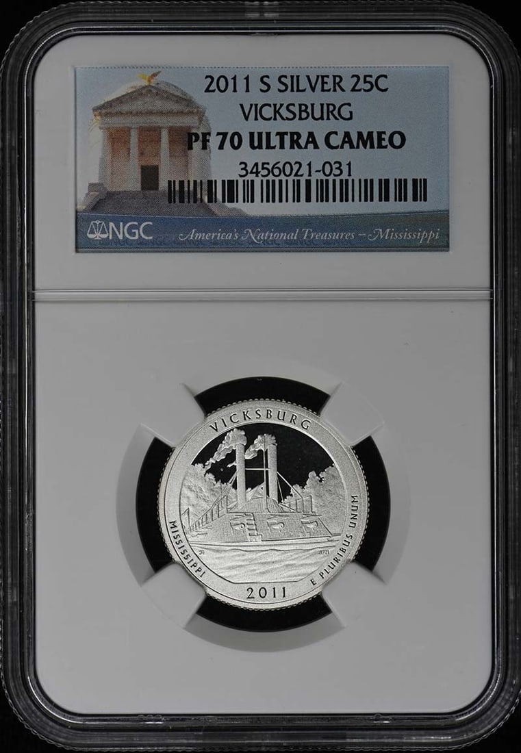 2011-S NGC PR70DCAM Silver Washington Quarter 5 Coin Set: 2011-S NGC PR70DCAM Silver Washington Quarter 5 Coin Set This 2011-S Silver 5 Coin Set features Washington Quarters, each graded PR70 Deep Cameo (DCAM) by NGC. The coins are uncirculated proof strikes
