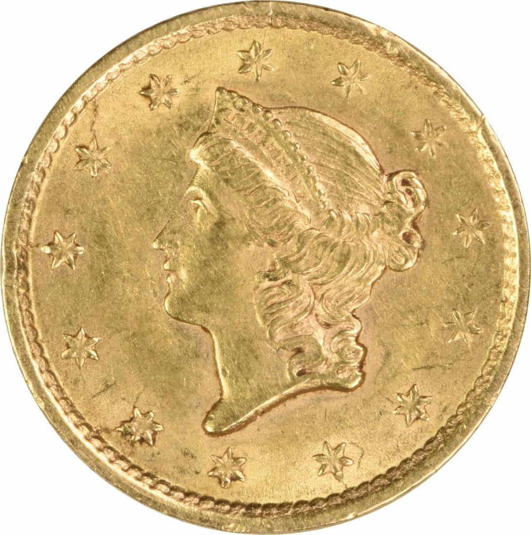 1852 United States Gold Dollar Type 1 AU Uncertified (1 of 2)