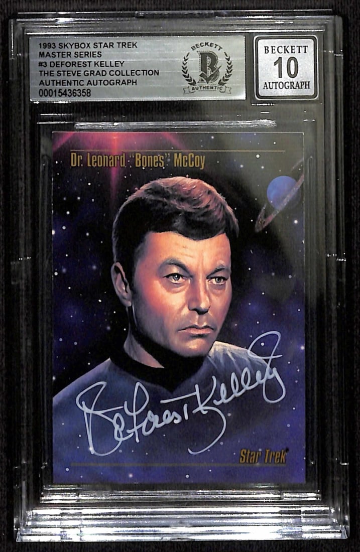 DeForest Kelly Autographed 1993 Skybox Star Trek Card Graded 10 Beckett (1 of 1)