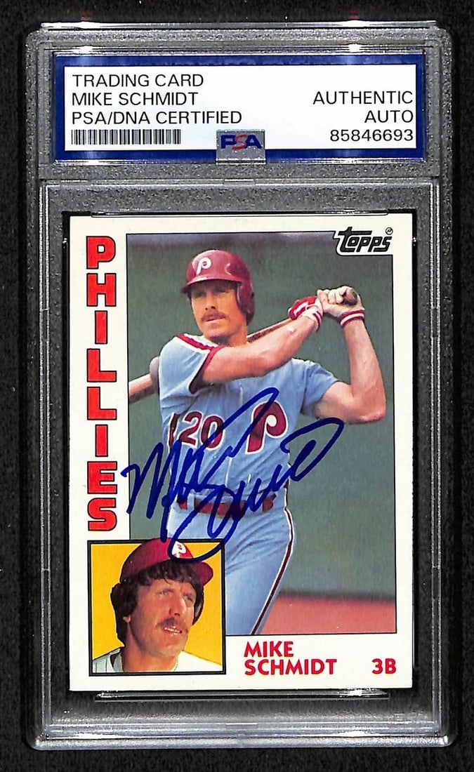 1984 Topps Mike Schmidt Phillies HOF PSA DNA Signed Card #700 (1 of 2)