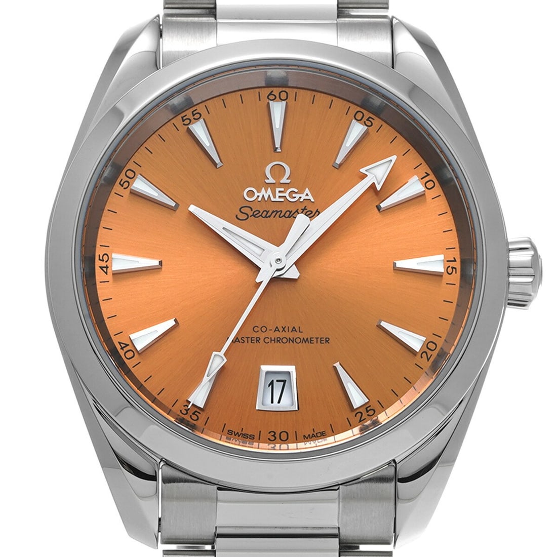 OMEGA 220.10.38.20.12.001 Seamaster Aqua Terra Shade Men's Wristwatch: OMEGA 220.10.38.20.12.001 Seamaster Aqua Terra Shade Men's Wristwatch Pre-owned OMEGA Seamaster Aqua Terra Shade Co-Axial Master Chronometer men's wristwatch with a saffron dial and stainless steel ca