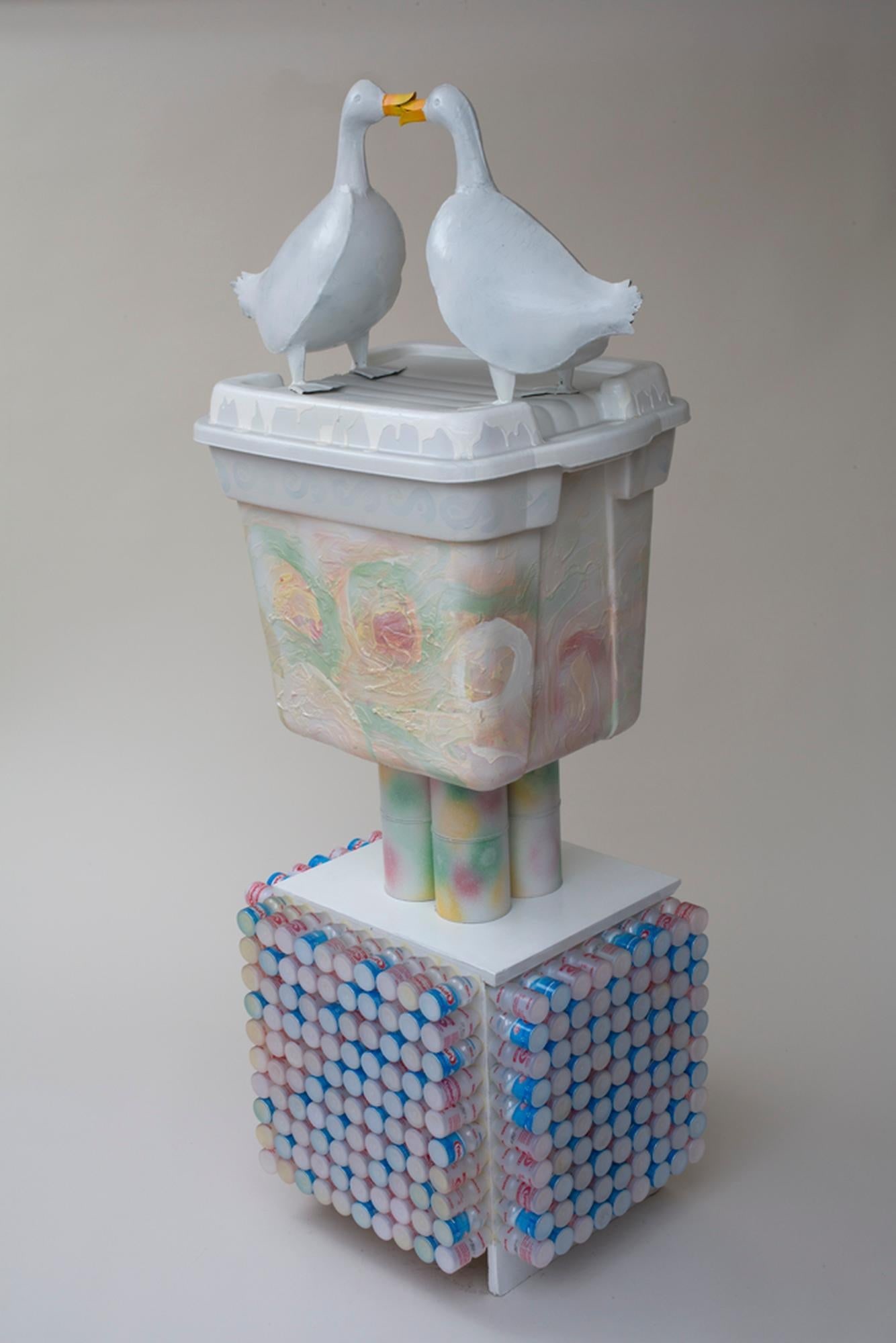 Yoram Katz French Kiss Abstract Mixed Media Sculpture 64 x 28 x 19 in (1 of 1)