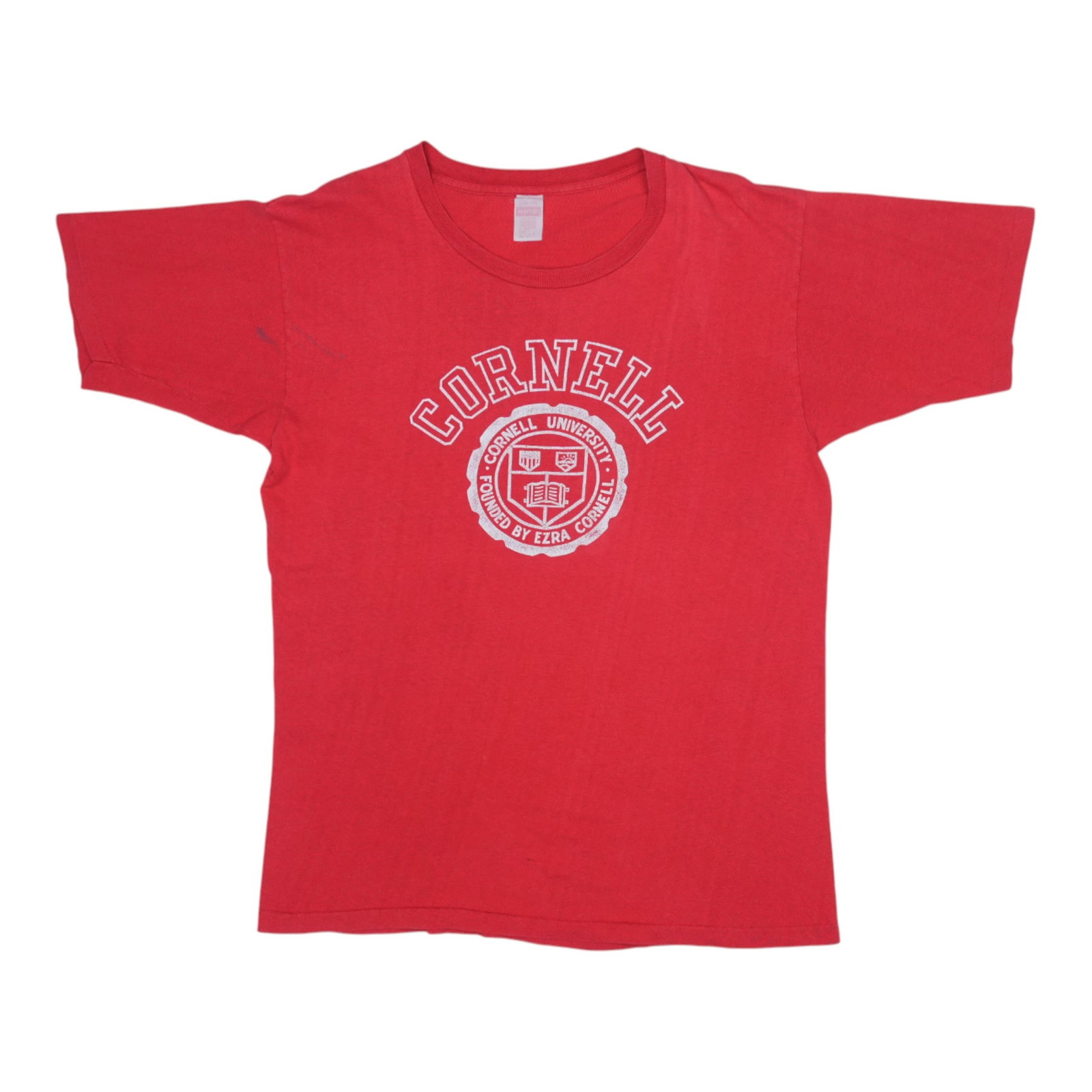 Vintage 1980s Red Cornell University Cotton T Shirt Extra Large: Vintage 1980s Red Cornell University Cotton T Shirt Extra Large This is an original vintage Cornell University shirt from the 1980s, not a modern reproduction. Made from 100% cotton in red, the shirt 