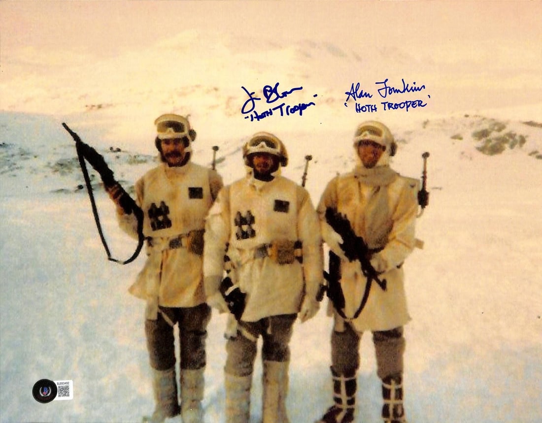 11x14 Star Wars Hoth Trooper photo signed by Jim Bloom and Alan Tompkins Beckett (1 of 1)