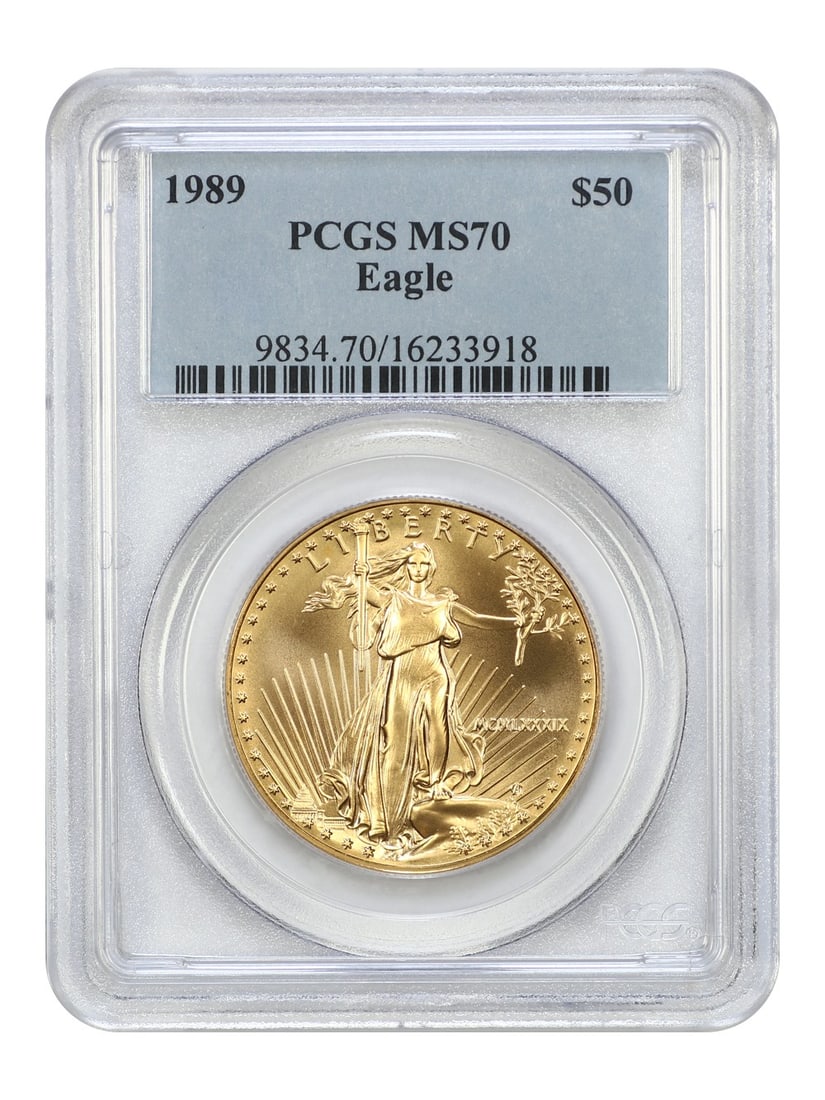 PCGS MS70 1989 $50 Gold Eagle Uncirculated Bullion Coin (1 of 4)