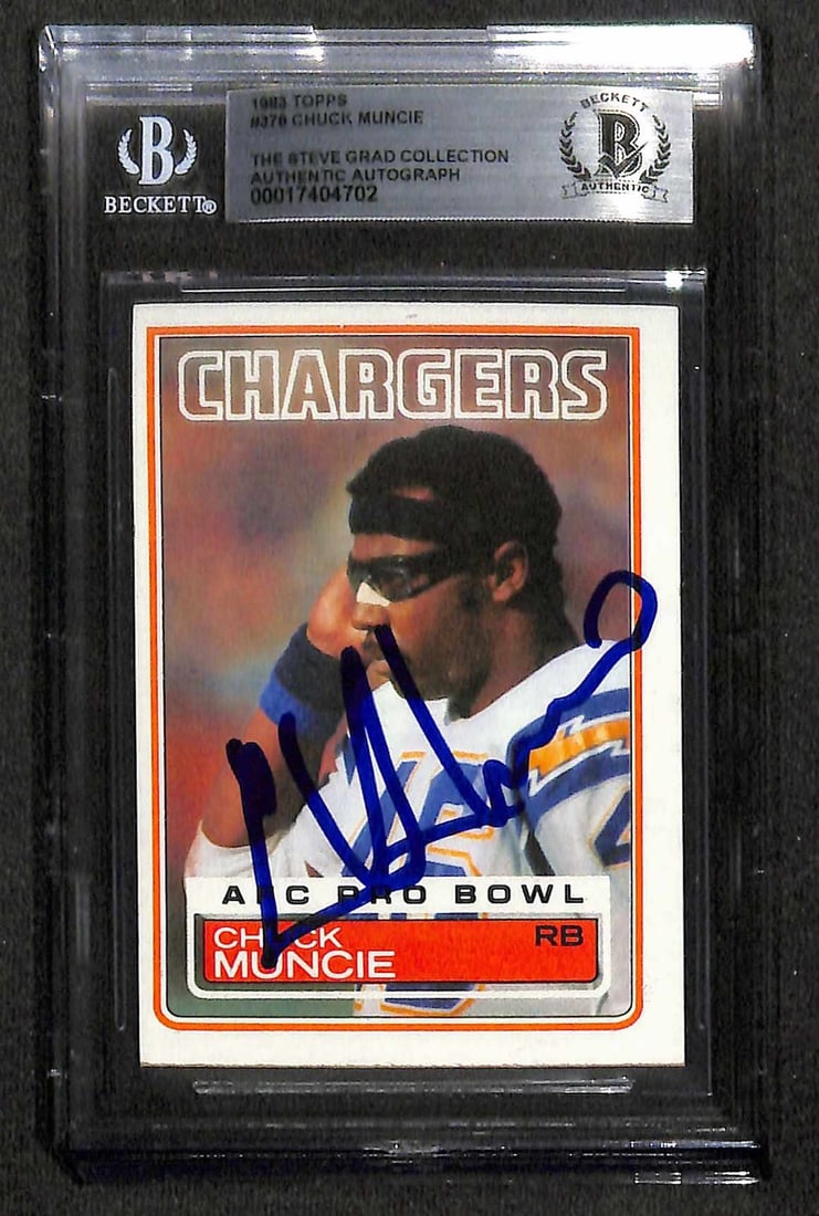 Chuck Muncie Signed 1983 Topps #370 Card Beckett Certified (1 of 1)