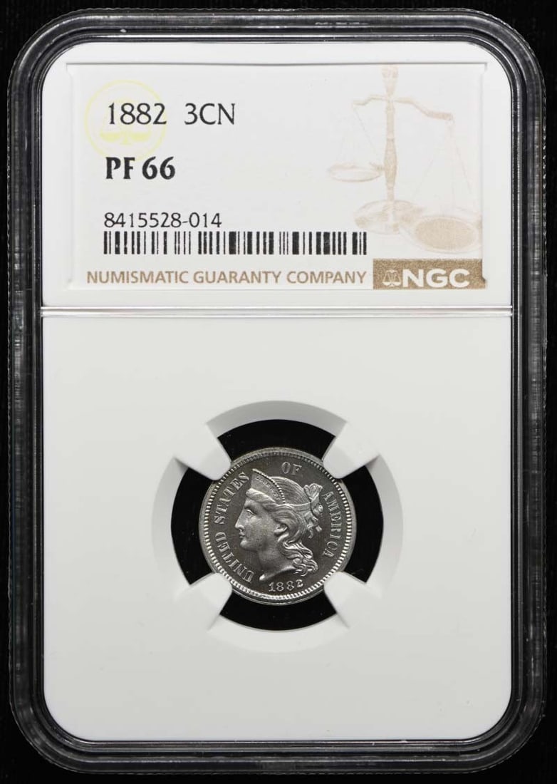NGC PR66 1882 United States Three Cent Nickel Proof Coin (1 of 4)