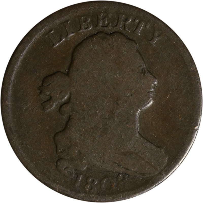 1808 United States Copper Half Cent Circulated Coin: 1808 United States Copper Half Cent Circulated Coin This is a circulated 1808 Half Cent coin from the United States, composed of copper. The coin is pre-owned and uncertified. Specifications Year: 180
