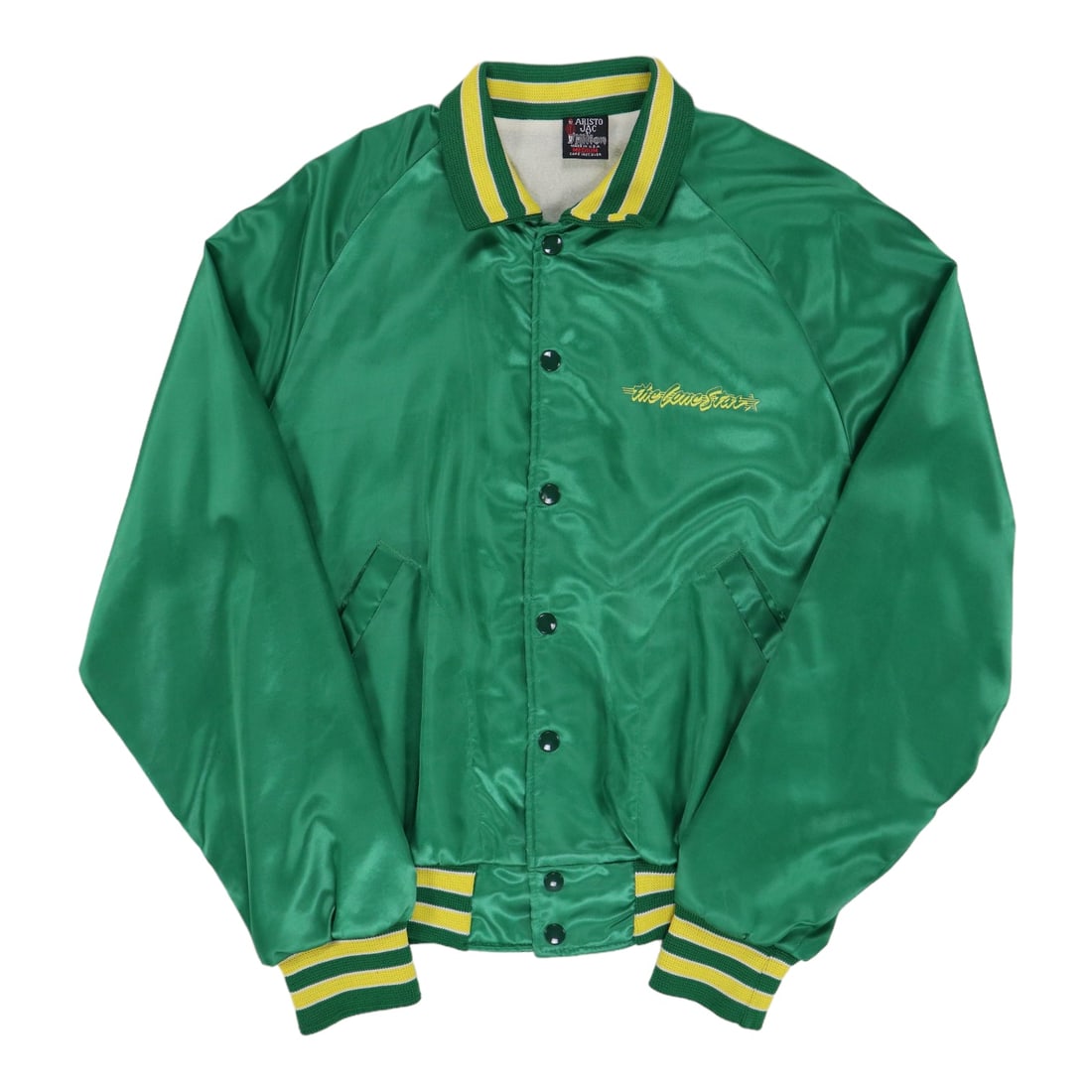 Vintage 1980s Green Satin Kansas City The Lone Star Jacket Medium (1 of 5)