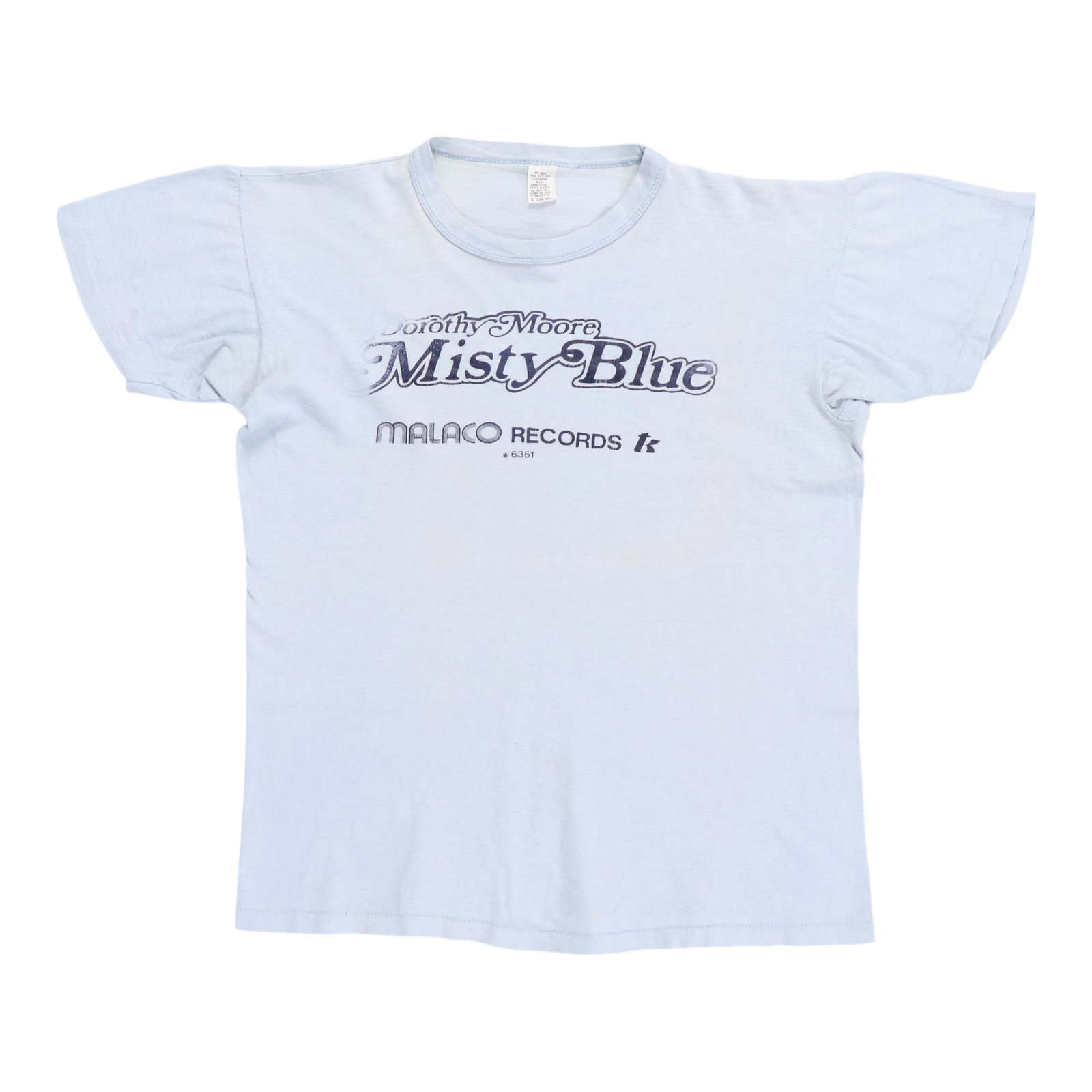 Vintage 1976 Misty Blue Dorothy Moore Cotton Shirt Small (1 of 5)