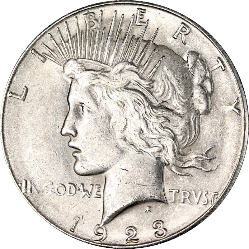 Uncertified 1923 S Peace Silver Dollar Planchet Error Coin: Uncertified 1923 S Peace Silver Dollar Planchet Error Coin 1923-S Peace Dollar featuring a planchet defect. This uncirculated silver coin is uncertified and offered in pre-owned condition. Specificati