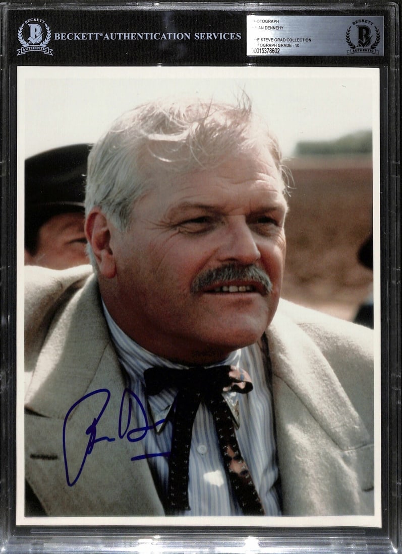 Brian Dennehy Silverado Signed 8x10 Photo Autographed Beckett Grade 10: Brian Dennehy Silverado Signed 8x10 Photo Autographed Beckett Grade 10 This is an autographed 8x10 photograph of the late actor Brian Dennehy, who portrayed Sheriff Cobb in the film Silverado. The