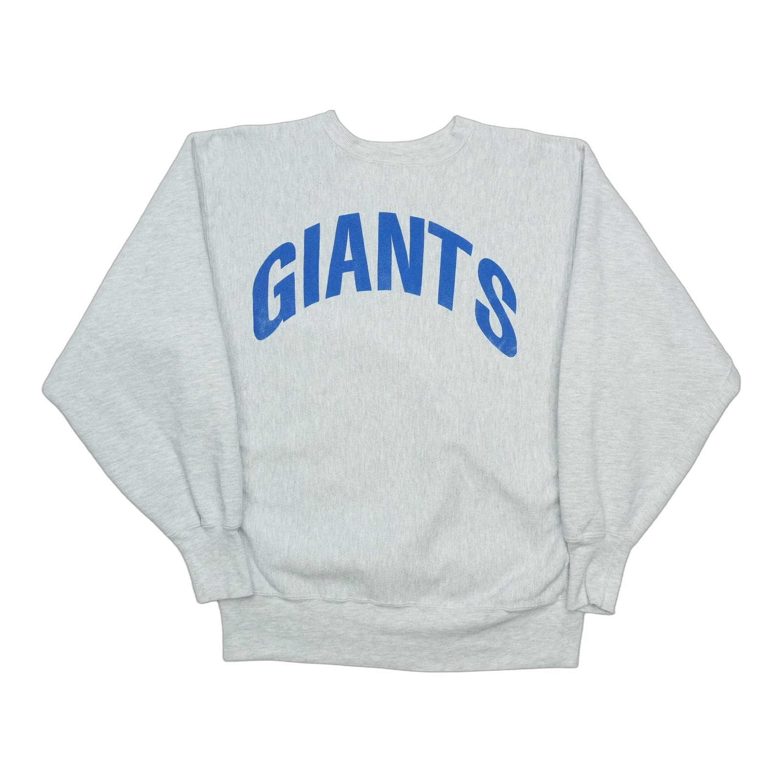 Vintage Grey New York Giants 1980s Cotton Poly Sweatshirt: Vintage Grey New York Giants 1980s Cotton Poly Sweatshirt This is an original vintage 1980s New York Giants sweatshirt featuring a front graphic design. The sweatshirt is made from a 50/50 cotton and 