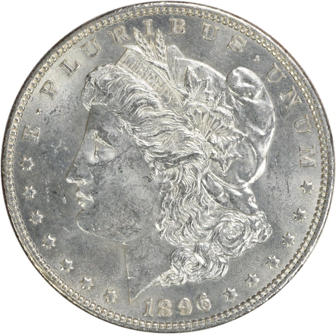 Uncirculated 1896 Silver Morgan Dollar Brilliant Uncertified Philadelphia Mint: Uncirculated 1896 Silver Morgan Dollar Brilliant Uncertified Philadelphia Mint This is an 1896 Morgan Silver Dollar from the United States, featuring an uncirculated Brilliant Uncirculated (BU) grade.