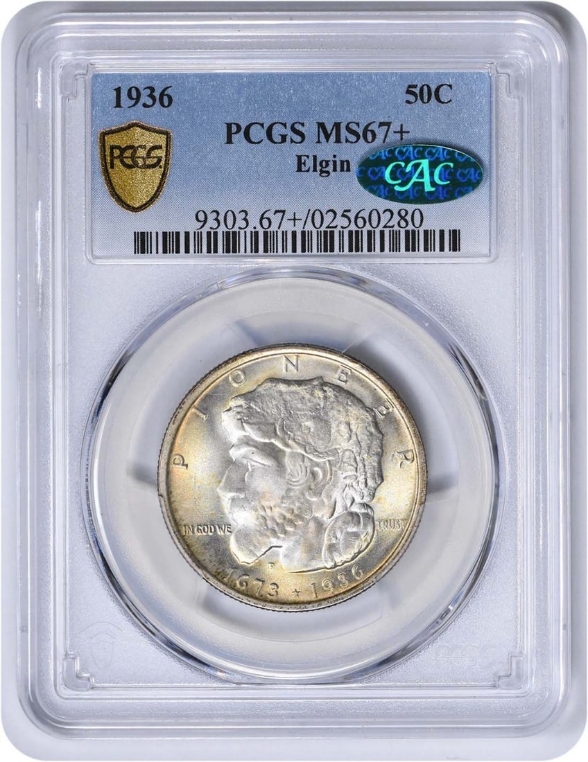 1936 Elgin Commemorative Silver Half Dollar MS67+ PCGS CAC (1 of 4)