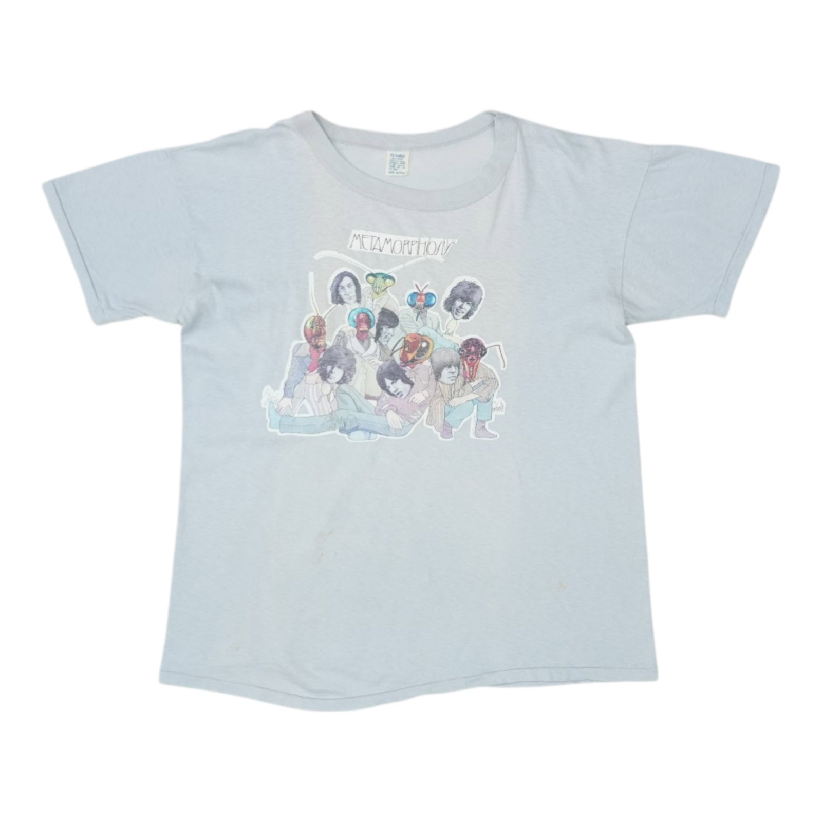 Vintage 1975 Blue Cotton Rolling Stones Metamorphosis XL Shirt (1 of 7)