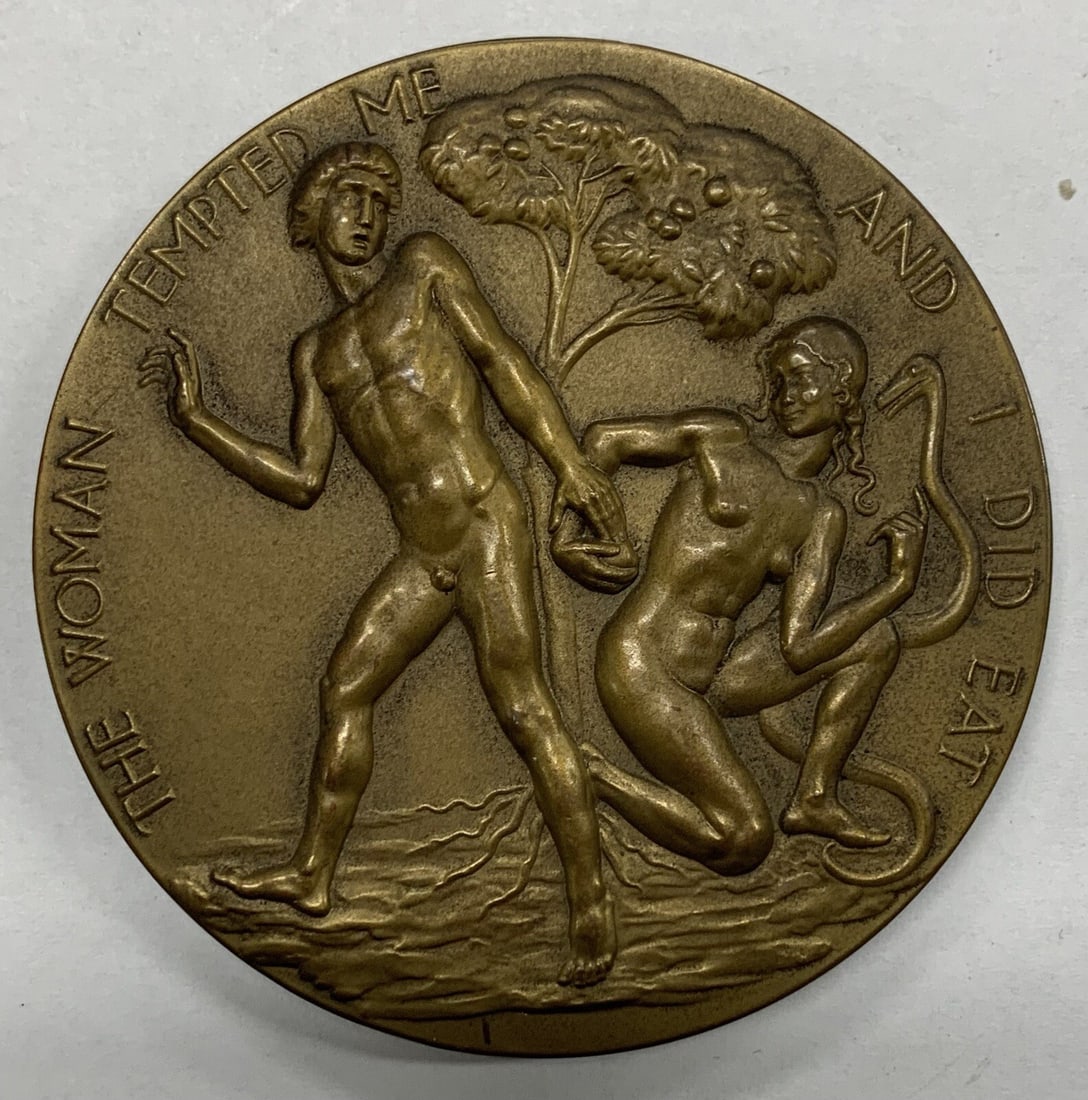 Bronze Adam and Eve Medal Society of Medalists 53rd Issue 3 Inch 4 Ounce (1 of 2)