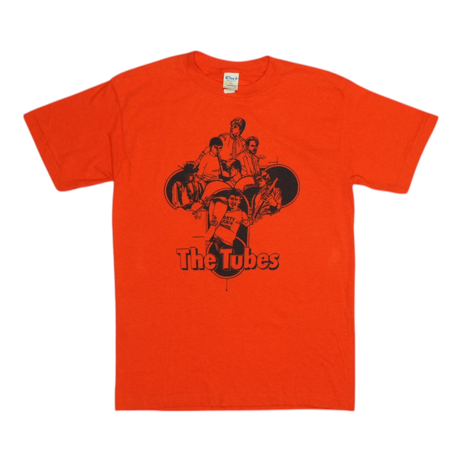 Vintage 1982 Poly Cotton Orange Shirt Featuring The Tubes (1 of 3)