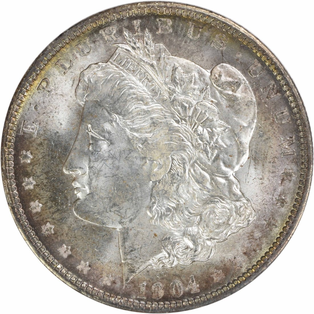 Uncirculated 1904 O Morgan Dollar Silver Coin Brilliant Uncirculated BU: Uncirculated 1904 O Morgan Dollar Silver Coin Brilliant Uncirculated BU This is a 1904-O Morgan Silver Dollar from the United States. The coin is composed of silver and features a BU (Brilliant Uncirc