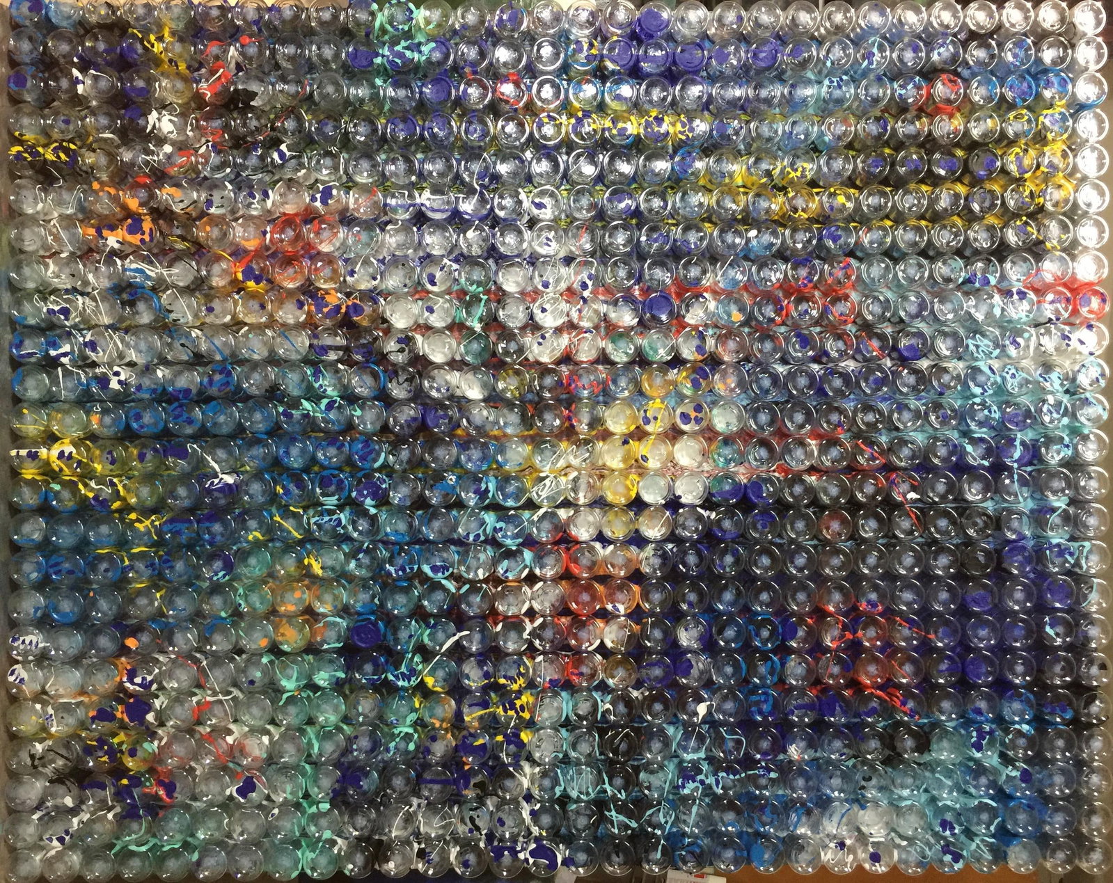 Yoram Katz abstract mixed media canvas painting 48 x 60in: Yoram Katz abstract mixed media canvas painting 48 x 60in "A Moment in the Universe" is an abstract mixed media painting by Yoram Katz, created in 2017. Measuring 48 by 60 inches with a depth of 1.5 i