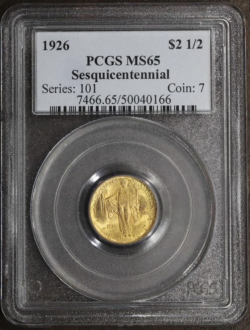 PCGS MS65 1926 US Gold Quarter Eagle Sesquicentennial Commemorative $2.50 (1 of 4)