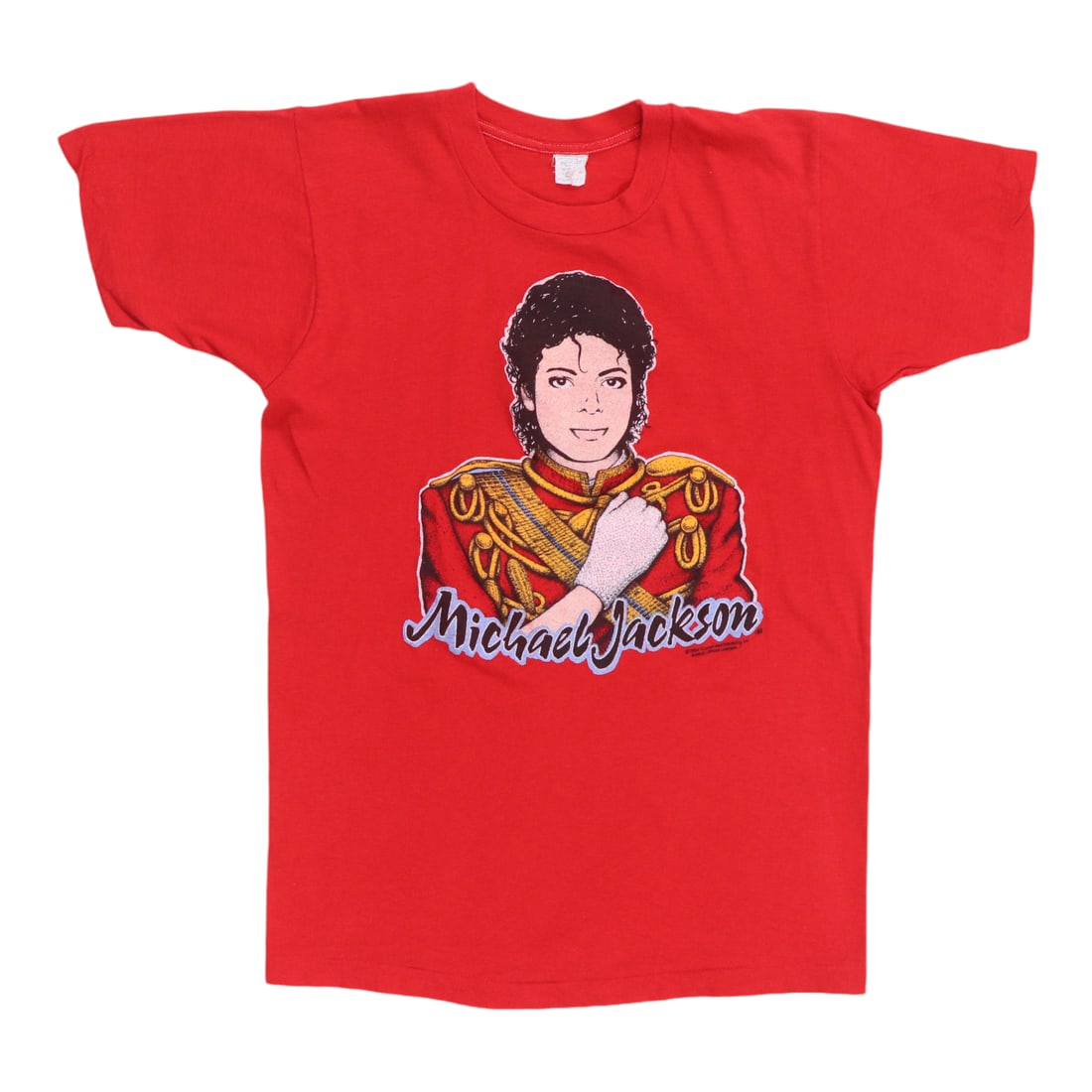 Vintage 1984 Red Michael Jackson Glove Graphic Cotton Shirt Medium (1 of 5)