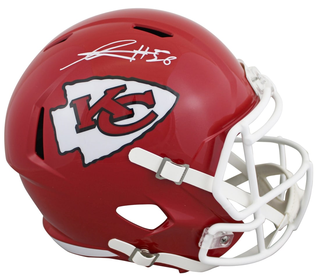 George Karlaftis Signed Kansas City Chiefs Full Size Helmet BAS Witnessed: George Karlaftis Signed Kansas City Chiefs Full Size Helmet BAS Witnessed This authentic Riddell Full Size Speed Replica Helmet has been personally signed by George Karlaftis, a standout player from t
