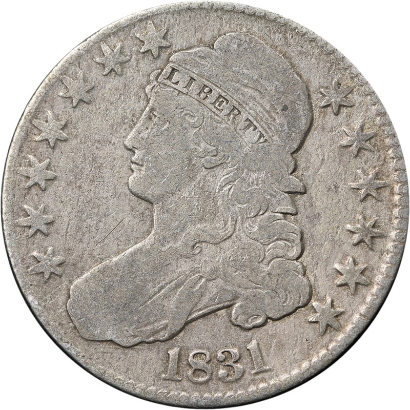 1831 United States Capped Bust Half Dollar Silver VG Details O-104 R.1: 1831 United States Capped Bust Half Dollar Silver VG Details O-104 R.1 1831 Capped Bust Half Dollar with Nice VG Details and a nice strike. This circulated silver coin has decent eye appeal and shows 